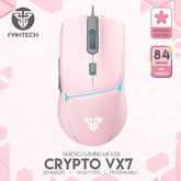 Fantech VX7 CRYPTO, Advanced Sensor 8000DPI, Wired Gaming Mouse (Pink)